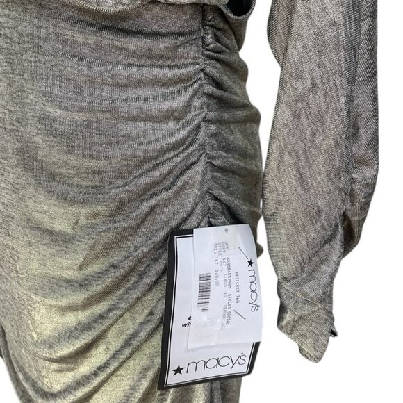 Vince Camuto Metallic Silk Dress Size 12 Ruched Open Back Cocktail Party Glam - Picture 5 of 13